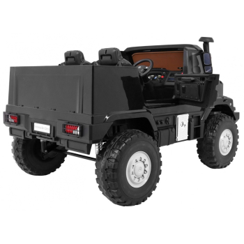 Auto na akumulator Mercedes-Benz Zetros dla dzieci Czarny + 2-osobowy + Bagażnik + Pilot